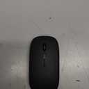 Wireless Bluetooth Mouse, Rechargeable, LED, Silent, Ultra-thin Design (Bluetooth 5.2 and 2.4GHz USB Receiver) | Portable Computer Mouse for Laptops, iPads, MacBooks and Apple Devices (Black)