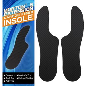 Morton's Extension Orthotic Rigid Carbon Fiber Insole Insert for Men Women for Morton's Toe Turf Toe Hallux Rigidus Arthritis Limitus (1 Pair, 10.85 / 275mm - Men's 10 / Women's Size 11)