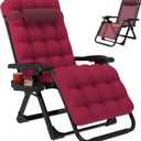 Slendor Zero Gravity Chair, Recliner Lounge Chairs with Cushion, Wine Red, 26 inches x 32 inches x 45 inches