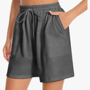 Women's Lounge Athletic Shorts with Pockets, 6.1" Sweat Shorts Women, Summer Casual Elastic Walking Running Shorts S