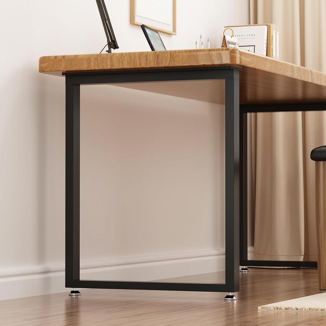 DR.IRON Metal Desk Legs - 28'H x 24'W Heavy Duty Square Metal Table Legs, Industrial Black Table Legs for Dining Table, Computer Desk, Set of 2 (Rectangle)