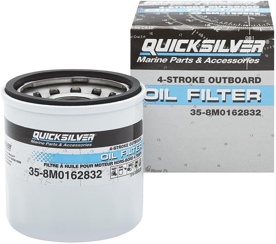 Quicksilver 8M0162832 Oil Filter for Select Mercury 9.9-30hp Outboards