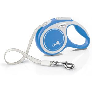 FLEXI New Comfort Tape Retractable Dog Leashes for Extra Small Dogs Upto 26 lbs.  10 ft., Blue | Tangle Free Pet Walking Leash with One-Handed Brake, Pause, Lock|German Quality Product