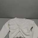 Kisscynest Womens Sweaters 2025 Casual Sexy V Neck Long Sleeve Pullover Sweaters Twsit Knot Knit Cropped Jumper Tops Size L