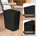 Trash Can - Plastic Waste basketbin - 3.5 Gallon- for Office,Home,Bathroom,Kitchen,Dormitory - Black