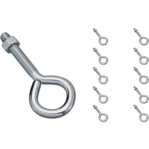 National Hardware N347-252 2160 Eye Bolt in Zinc plated, 10 pack,3/8" x 4"