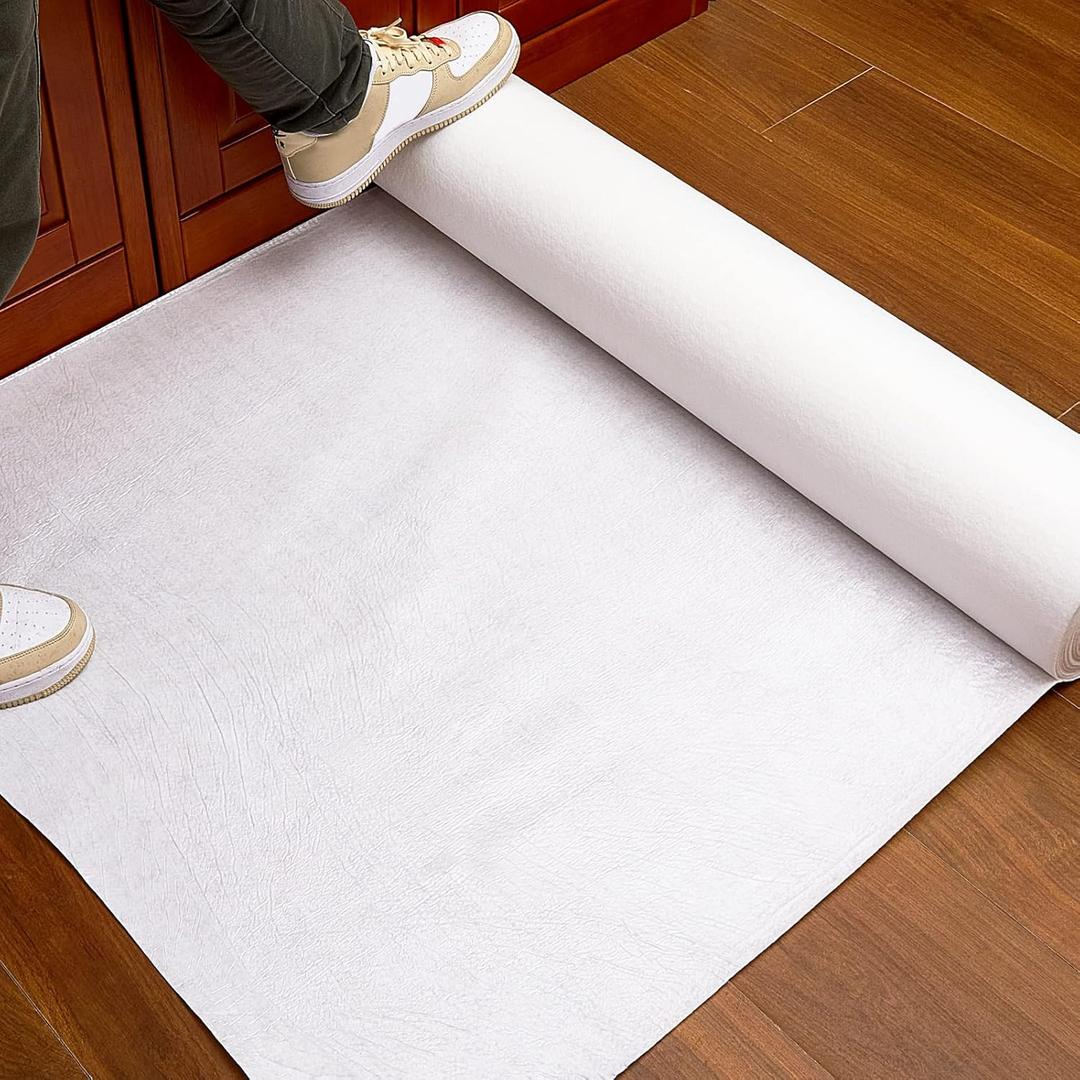 Amylove Temporary Floor Protection Anti Slip Carpet Protector Reusable Waterproof Temporary Flooring Over Carpet Self Adhesive Padded Floor Covering, Paint Proof, Protects Hardwood and Tile(150 Feet)