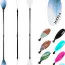 Adjustable Carbon Fiber Shaft Kayak Paddle, Kayaking Oars with Reinforced Nylon Blade for Adults, 4 Piece, 86in/220cm to 90in/230cm (Snow Mountain White)