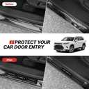 Hellet 4PCS Car Door Sill Protector for Toyota 2024 2025 2026 Grand Highlander (Including Hybrid) LE XLE Limited and Platinum Accessories Stainless Steel Material Black Brushed Door Entry Guards