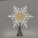 Jenaai 12" Christmas Tree Topper Snowflake Photo Frame Wooden Christmas Tree Decoration Xmas Picture Frame Treetop Hanging Home Ornament for Holiday Party Decoration Keepsake Gifts