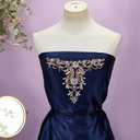 FINGERINSPIRE 1PC Sparkling Rhinestone Appliques Handmade Rhinestones Lace Applique Flower Beaded Embroidery Sew On Patches Rhinestone Applique Crystal Neckline Collar Patches for Wedding Dress Cloth