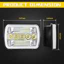 BESTZHEYU 2PCS 5x7 Headlights Pair Compatible with Chevy Express 1500 2500 3500 Cargo Van F-150 F-250 F-350 Wrangler YJ Cherokee XJ Kenworth T300 Hi/Low Sealed Beam White/Amber Halo