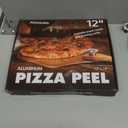 Pizza Peel Aluminum Pizza Spatula, Mooues 12 inch Metal Pizza Paddle(12"x 14")with Rocker Cutter Foldable Wood Handle, [Storage bag included], for Family Pizza Oven Baking Pizza, Dough, Bread & Pastry