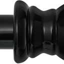 Black Curtain Rod - 1" Heavy Duty Curtain Rods for Windows 66 to 120 inch (5.5-10ft Adjustable),Decorative Blackout Drapery Rods for Bedroom Living Room Kitchen Sliding Door Farmhouse Cafe