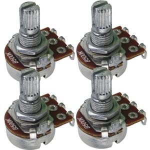 FLEOR 4pcs Small Size B500K Guitar Pots Knurled Split Shaft Potentiometers Linear Taper