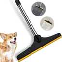 5FT Carpet Rake Pet Hair Remover, Reusable Carpet Rake with Telescopic Handle for Pet Hair Removal Tool Dog Cat Fur Remover Broom for Rugs, Mats, Beds, Stairs (Black)