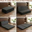 Tri Folding Mattress - Memory Foam Tri-fold Mattres, Handle & Non-Slip Bottom, Portable Foldable Sofa Bed Floor Chair for Travel RV Camping Guest Yoga