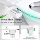 Bidet Attachment, 0.23" Ultra-Slim No Gap Design, Non-Electric Self-Cleaning Bidet with Dual Nozzles (Rear & Feminine Wash), Adjustable Pressure, Tool-Free Installation