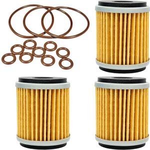 3 Packs Oil Filter with O-Ring 5D3-13440-09-00 for Yamaha YFZ450 YZ250F YZ426F WR250F WR450F WR426F 5D3-13440-02-00 ATV Oil Filter