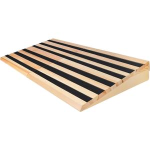 9" Rise Wooden Threshold Ramp for Home Steps, Door Ramp for Wheelchair/Walker/Cart/Scooter, Multipurpose Door Ramp with Non-Slip Stripes(35.4" W*9.0" H, Solid Wood, 800LBs Capacity)