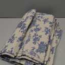 Pastoral Rectangle Tablecloth - 60 x 102 Inch - Beige Linen Table Cloth - Washable Table Cover with Dust-Proof Wrinkle Resistant for Restaurant, Picnic, Indoor and Outdoor Dining, Floral (Dark Blue)