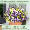 MARTINE MALL 12 Bundles Look Real Artificial Flowers for Outdoors, Realistic Fake Outdoor Flowers, UV Resistant Silk Pansy Flowers for Outside Faux Flower Plants for Outdoor Porch Garden, Mixed Colors