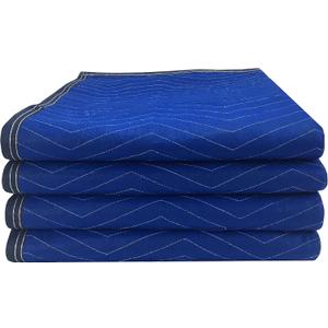 Uboxes Pro Economy Moving Blankets (4 Pack) 35lbs/doz 2.92lb/ea 72"x80" Blue