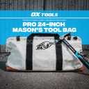 OX Canvas Tool Bag - 24 Inch Masonry Tool Bag - Heavy Duty Leather Straps