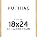 puthiac 18x24 Oak Wood Picture Frames -18"x24" Poster Frames for Wall, 18x24 Picture Frame, 18 x 24 Picture Frames, 18 x 24 Frame for Wall(1 Pack, Beige)