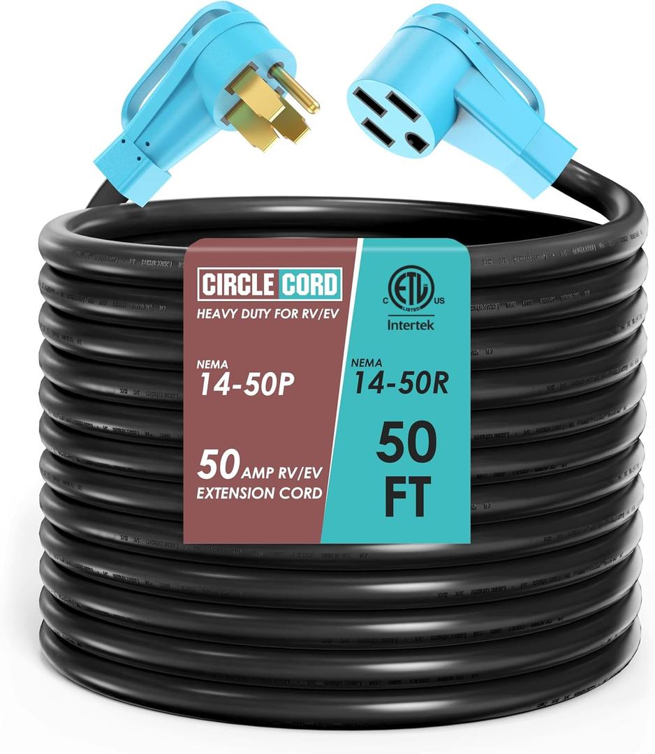 50 Amp 50 Feet RV and EV Charging Extension Cord