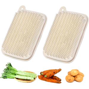 Vegetable Brush, 2 PCS Vegetable Brush Scrubber for Fruits, Potato Scrubber Potato Brush, Soft Bristle Brush for Potato/Carrots/Lotus Root