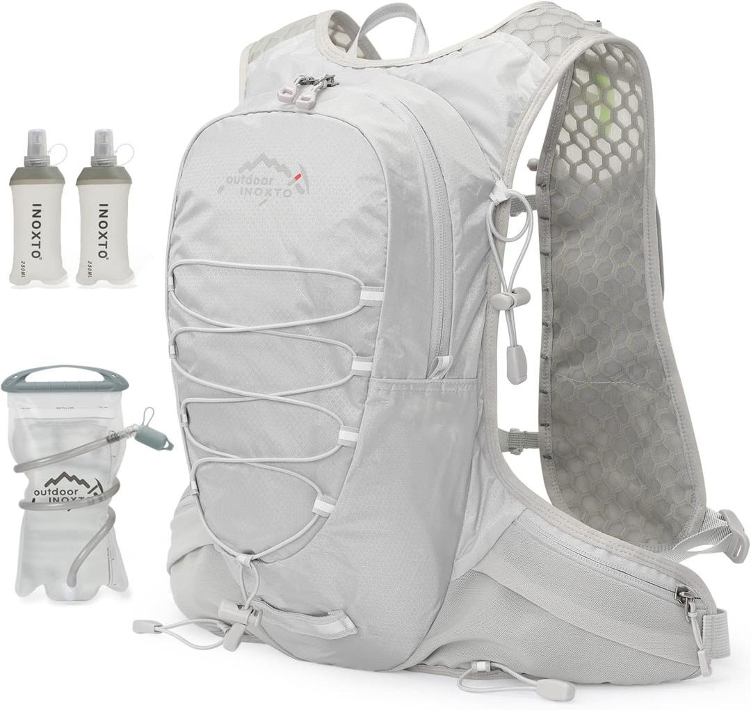 IX INOXTO Running Hydration Vest for Men & Women - 3L Water Backpack for Trail Running, Marathon, Race & Hiking (Grey)