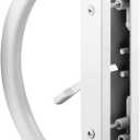 Essential Values Patio Door Handle Set, Sliding Door Lock (Handle + Latch Combo) | 2-Handle White Diecast Replacement for Sliding Doors | 3-15/16 Hole Spacing for Mortise Style Locks