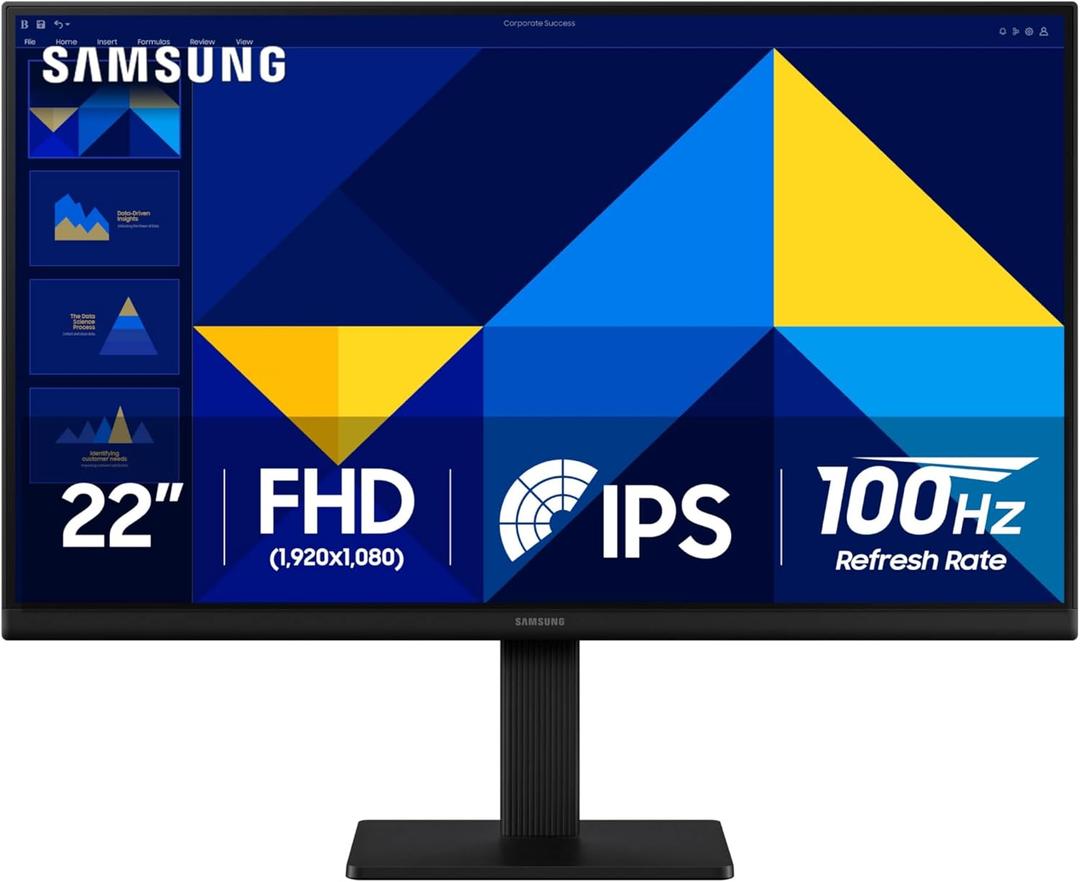 Samsung 22" (S30GD) Essential Monitor with IPS Panel and Tilt Only Stand, 100Hz Refresh Rate, Ergonomic Design, Advanced Eye Care, Game Mode, LS22D304GANXZA