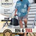 BRISIRA Big and Tall Hawaiian Shirts for Men Beach Aloha Tropical Floral Cuban Button Down Summer Casual Vacation Shirt 4XLT (Blue)