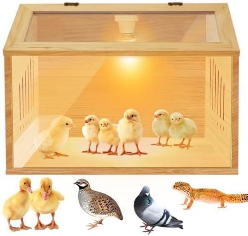 Brooder Box for ChicksIndoor Smart Wooden Poultry Brooder with Heater, Suitable for 5-10 Newborn Chicks, Ducks, Quail, etc.19.7 * 12 * 12inch