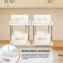 2 Tier Kitchen & Cabinet Drawer Storage Rack With Sliding Baskets  Adjustable Shelf Laundry Room Organization| Under Sink Organizer For Bathroom Accessories & Kitchen