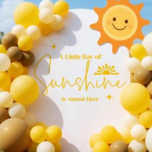A Little Ray of Sunshine is Almost Here Decal Sign Sunshine Baby Shower Party Balloon Arch Backdrop Gender Reveal Party Supplies