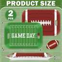 FYSUIMU 2Pcs Football Serving Tray Melamine Board with Handles Green Brown Football Themed Serving Platter for Sport Game Day Party Food Supplies, 16.4 x 11 x 1.2 inch