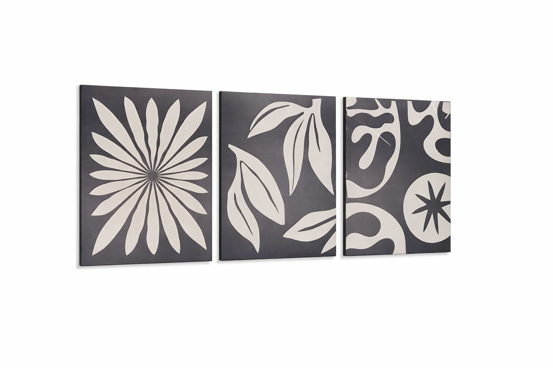 ARTFEB Framed Boho Abstract Wall Art for Living Room, Black Beige Large Canvas Artwork, Modern Geometric Minimalist Prints Wall Decor for Bedroom Hallway Office,24x32 inches, 3 Pieces