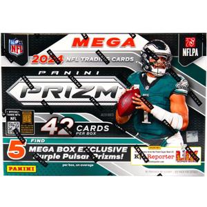 2024 Panini Prizm Football Hobby Mega Trading Card Box ( 5 Mega Box Exclusive Purple Pulsar Prizms ! )