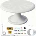 RV TV Antennas Roof Mounted, Portable RV Antenna for Camper Outdoor, 720° Omni Directional Reception Digital Signal for TV, Suit for Travel Trailer/Camping/Boat (White)