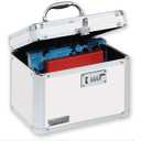 Vaultz Combination Lock Box - 7.25 x 10 x 7.75 Inch Safe Boxes for Money, Documents & Medicine - White