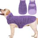 Malier Dog Winter Coat, Reversible Fleece Dog Cold Weather Coats, Windproof Warm Snow Puppy Jacket Vest Pet Clothes for Small Medium Large Dogs (Purple, Small)