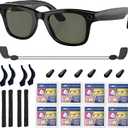 Accessories for Ray-Ban Meta Wayfarer/Headliner/Skyler Smart Glasses, Come with Nose Pads 4 Pairs (Black)