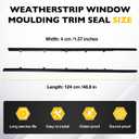 Weatherstrip Window Moulding Trim Seal Belt Kit Compatible with Honda Vehicle Civic Coupe 2D 2012-2015, Weather Stripping Replace#72410-TS8-A01, 72450-TS8-A01(2PCS)