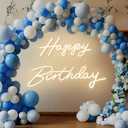 DIVATLA 66"/39" Extra Large Happy Birthday Neon Sign for Birthday Party Decor, Light Up Happy Birthday Led Signs for Backdrop, Neon Birthday Sign for Any Ages Bday Celebration, Warm White Happy Birthday Sign, 13"x27.5"+11.8"x38.5"