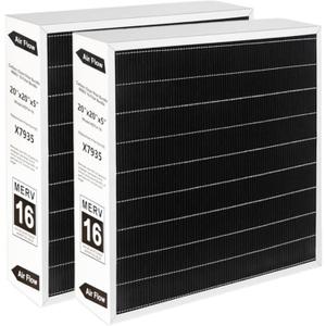 X7935 20x20x5 MERV 16 Furnace Air Filter Replacement with Lennox X7935 Filter Model HCC14-23 and Honeywell FC100A101 And FC200E1011, 2Packs