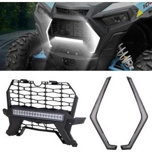 A & UTV PRO Front Grill Light & Fang Light for Polaris RZR XP 1000/XP4 1000/XP Turbo/XP4 Turbo 2019-2023, LED Turn Signal Signature Accent Light Accessories, Replace OEM # 5455433-070, 2884053,2884871