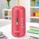Automatic Electric Pencil Sharpener - Auto Feed, Auto Stop & Auto Eject, Rechargeable for Classroom, Home, School, Office, Rose Red